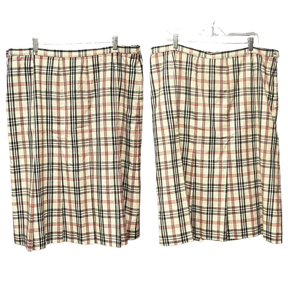 VTG Pendleton country sophisticates skirt plaid pleated womens skirt 24W plus